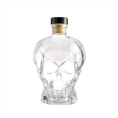 Ampolla de vidre de vodka Skull