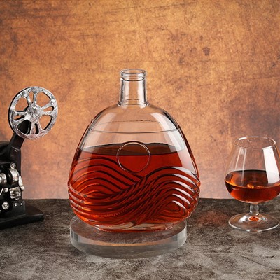 Ampolles de licor de vidre de whisky amb tapa