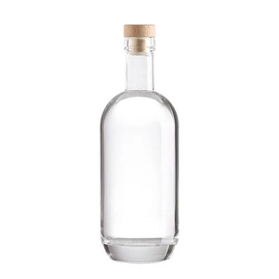 Ampolla de vidre de whisky transparent buida personalitzada amb tapa en T